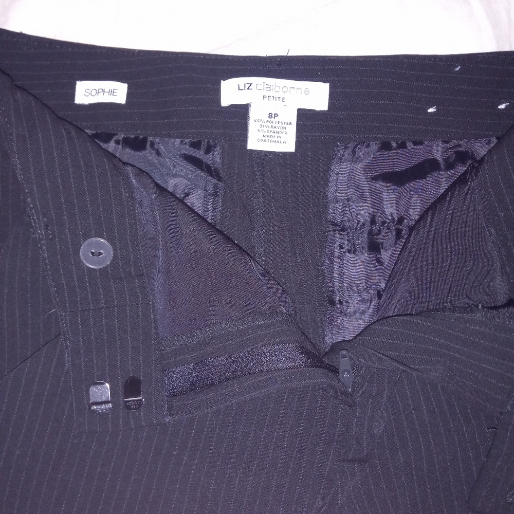 Liz Claiborne Black Pinstripe Pants(Sophie)